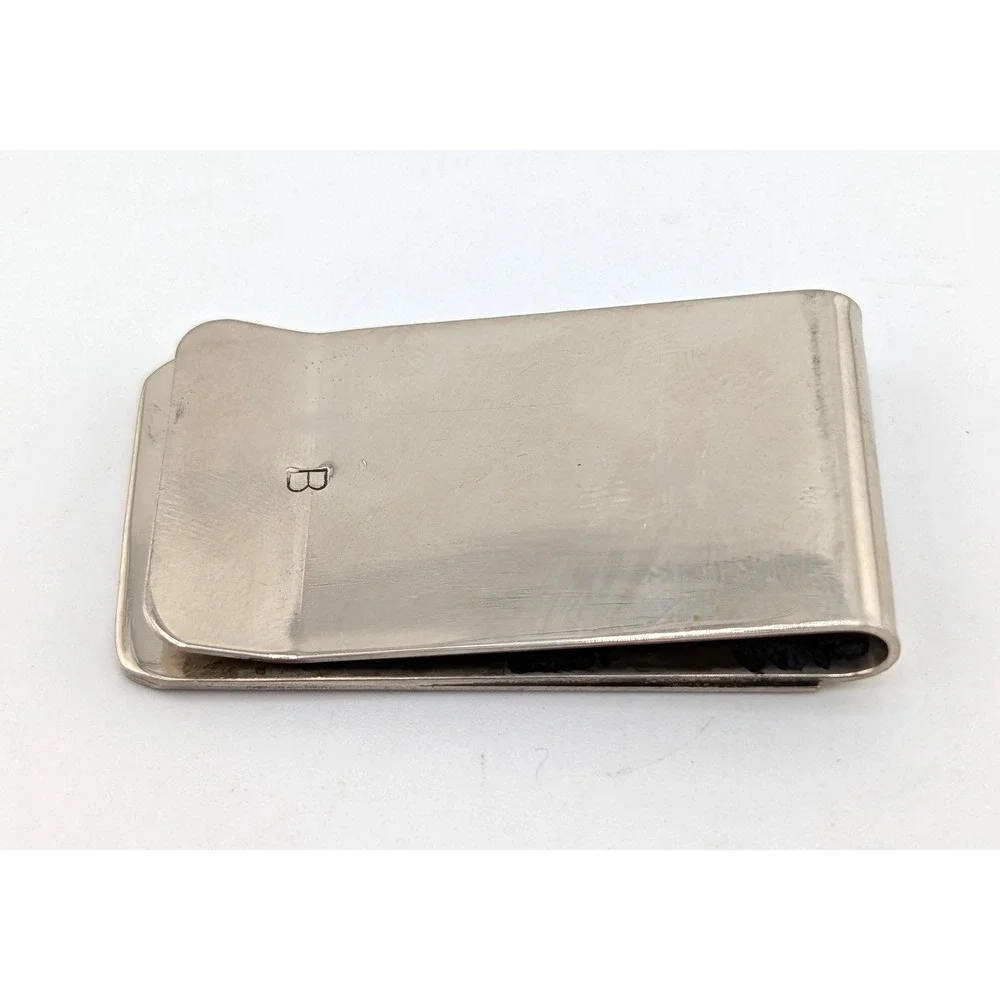 Handmade Sterling Silver Money Clip Genuine Native American Signed Bia Eagle ***